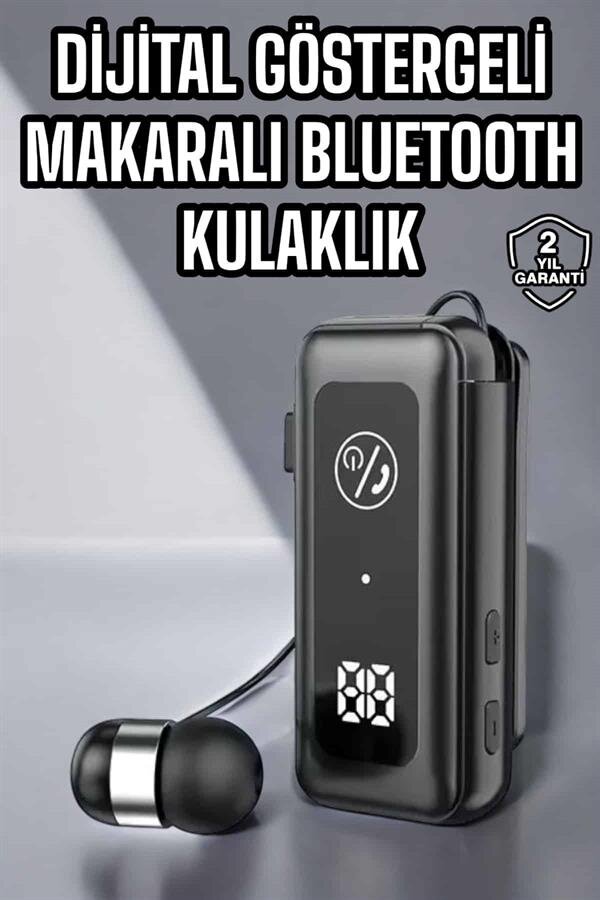 Kablolu Makaralı Bluetooth Kulaklık Uzun Pil Ömrü Dijital Göstergeli Kablolu Makaralı Bluetooth Kulaklık Uzun Pil Ömrü Dijital Göstergeli