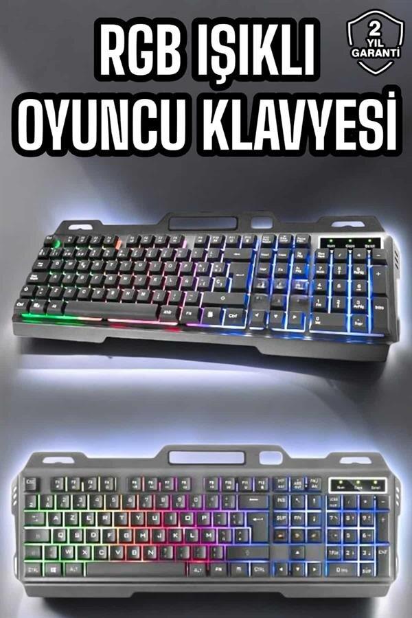Led Işıklı Oyuncu Klavye Usb Girişli RGB Işıklı Q Klavye Mouse Hediyeli Led Işıklı Oyuncu Klavye Usb Girişli RGB Işıklı Q Klavye Mouse Hediyeli