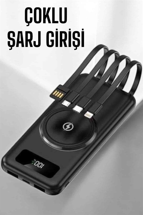 10.000 Mah Powerbank 4 Portlu Hızlı Şarj Dijital Göstergeli 10.000 Mah Powerbank 4 Portlu Hızlı Şarj Dijital Göstergeli