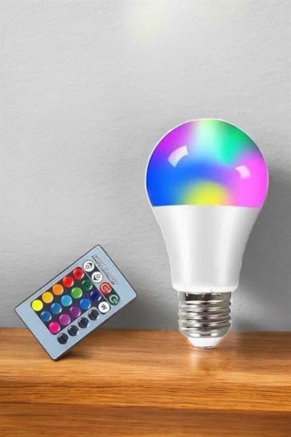 Led Ampul Enerji Dostu RGB Işıklı 100W Led Işık Led Ampul Enerji Dostu RGB Işıklı 100W Led Işık
