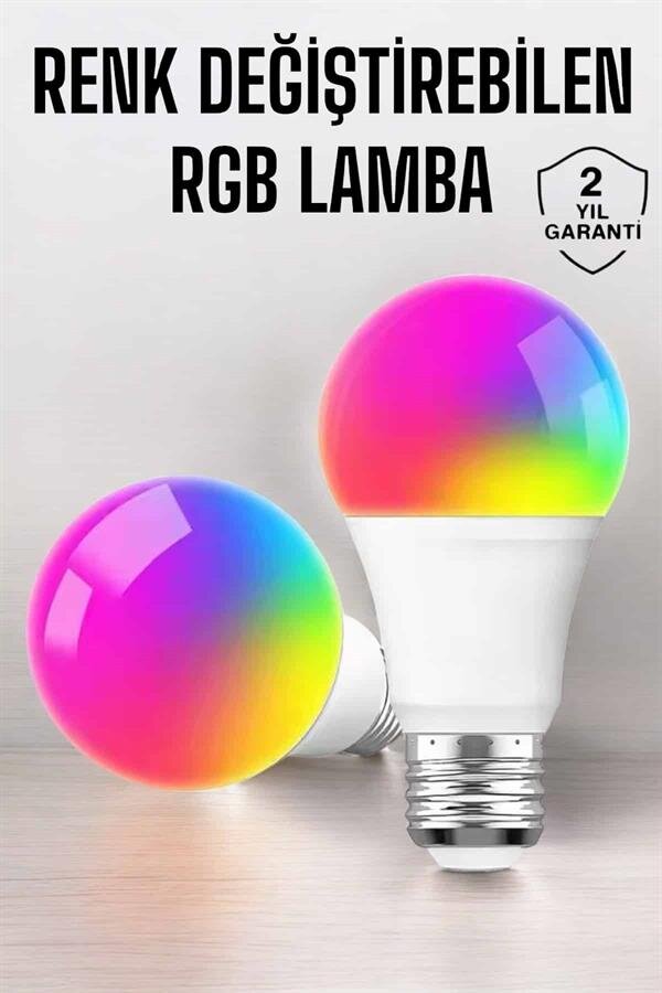 Renk Değiştirebilen RGB Işıklı Led Ampul A+Enerji 15 Watt Led Işık Renk Değiştirebilen RGB Işıklı Led Ampul A+Enerji 15 Watt Led Işık