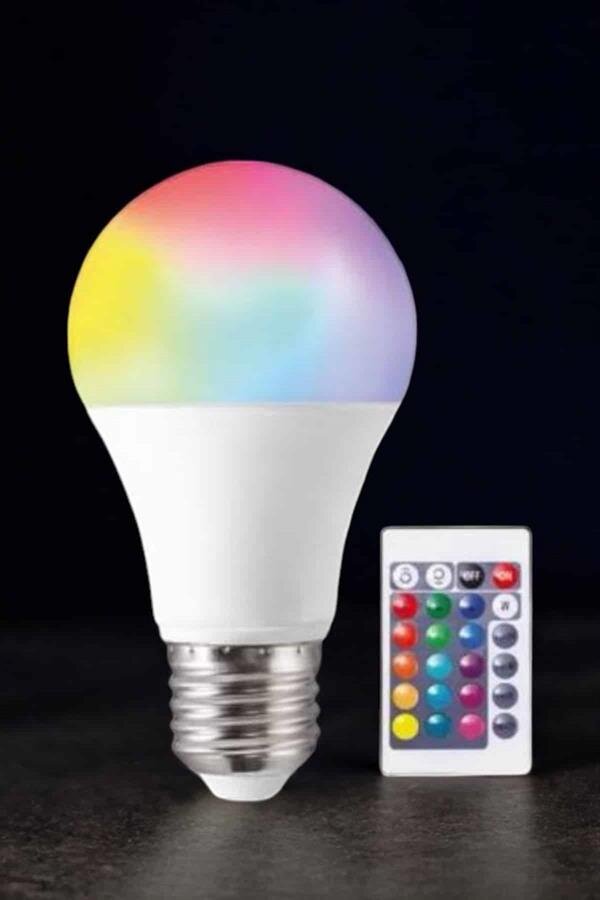 Renk Değiştirebilen RGB Işıklı Led Ampul A+Enerji 15 Watt Led Işık Renk Değiştirebilen RGB Işıklı Led Ampul A+Enerji 15 Watt Led Işık