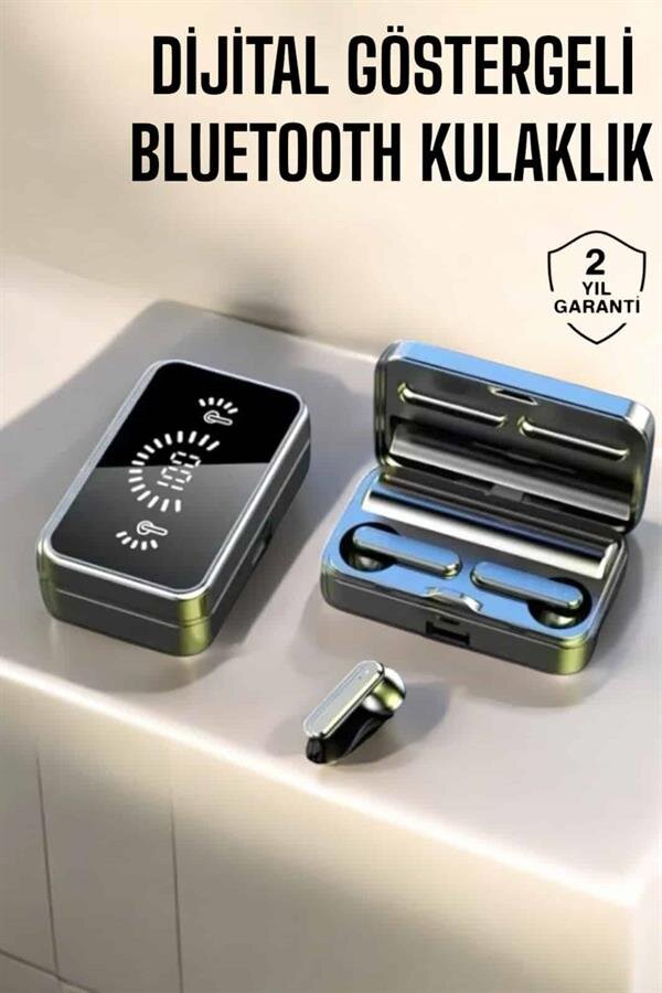 Aynalı Bluetooth Kulaklık Telefon Standlı Dijital Göstergeli Aynalı Bluetooth Kulaklık Telefon Standlı Dijital Göstergeli