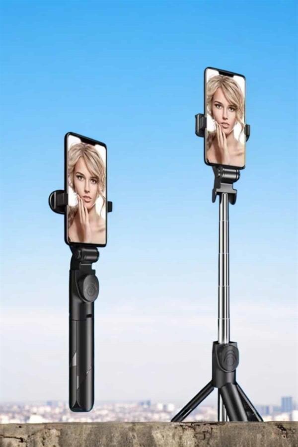 Tripod Kablosuz Bluetooth Bağlantılı Selfie Çubuğu 360 Derece Dönebilen Tripod Kablosuz Bluetooth Bağlantılı Selfie Çubuğu 360 Derece Dönebilen