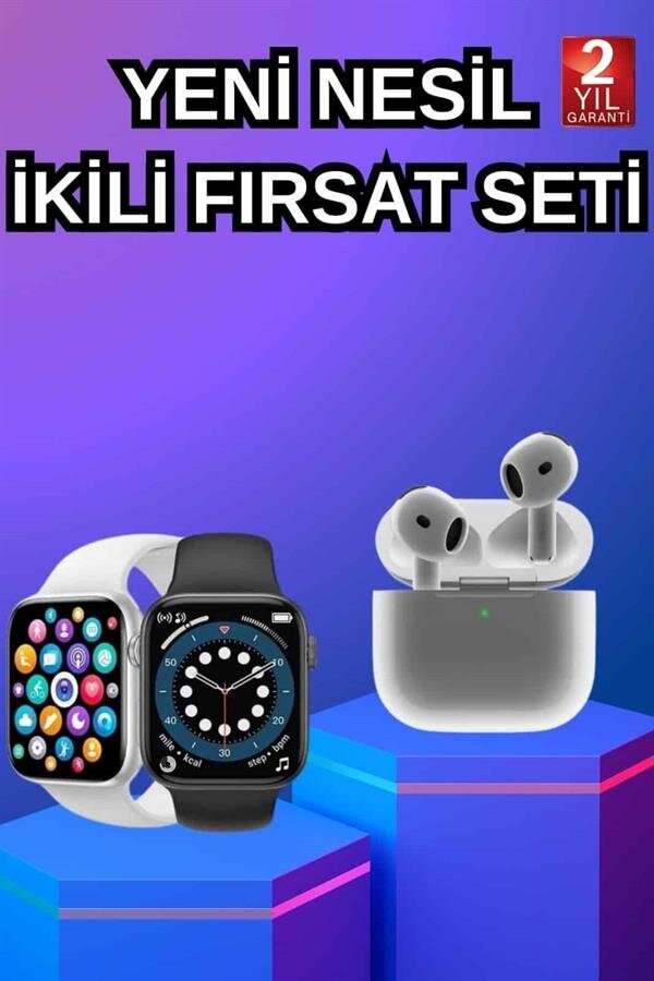 3.Nesil TWS Bluetooth Kulaklık ve Dokunmatik Ekran Akıllı Saat Sesli Görüşme 3.Nesil TWS Bluetooth Kulaklık ve Dokunmatik Ekran Akıllı Saat Sesli Görüşme
