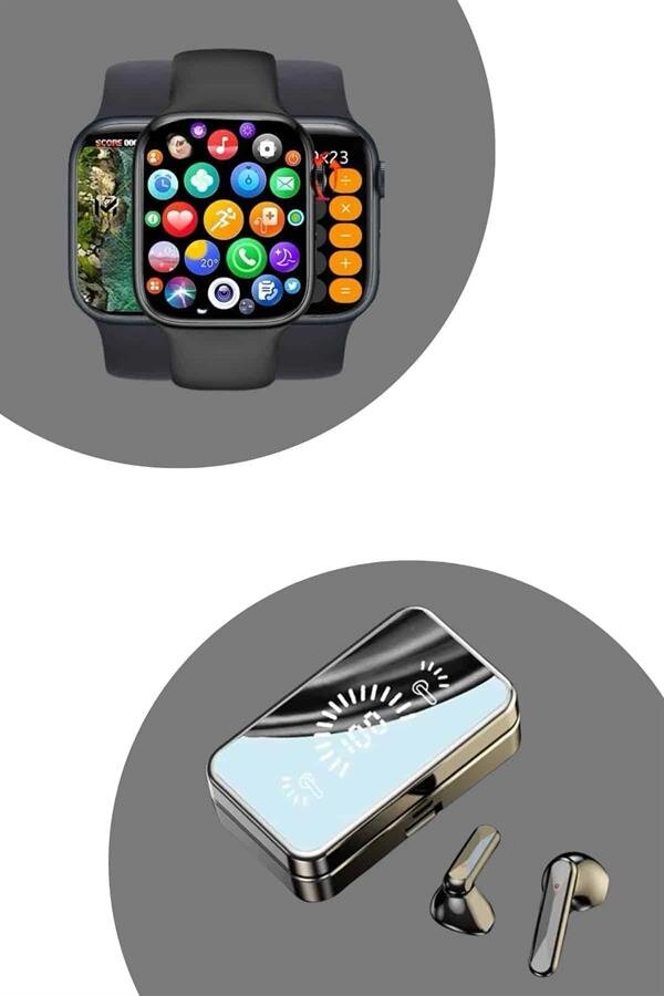 Powerbank Bluetooth Kulaklık Ve Yeni Model Akıllı Saat Seti ANC Özelliği Dokunamatik Powerbank Bluetooth Kulaklık Ve Yeni Model Akıllı Saat Seti ANC Özelliği Dokunamatik