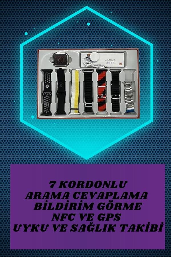 7 Kordonlu Akıllı Saat Ve 2.Nesil Kulaklık Yüksek Ses Kaliteli Uzun Pil Ömrü 7 Kordonlu Akıllı Saat Ve 2.Nesil Kulaklık Yüksek Ses Kaliteli Uzun Pil Ömrü