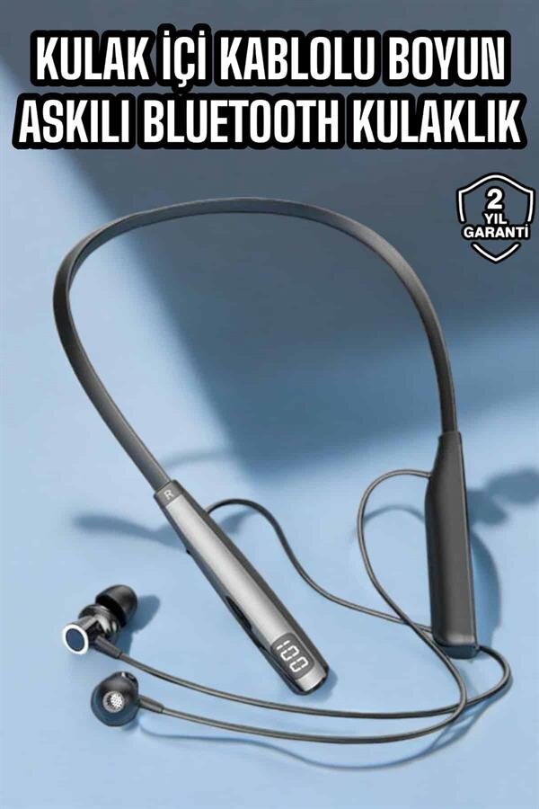 Boyun Askılı Bluetooth Kulaklık Uzun Şarj Süreli Dijital Göstergeli Kablolu Boyun Askılı Bluetooth Kulaklık Uzun Şarj Süreli Dijital Göstergeli Kablolu