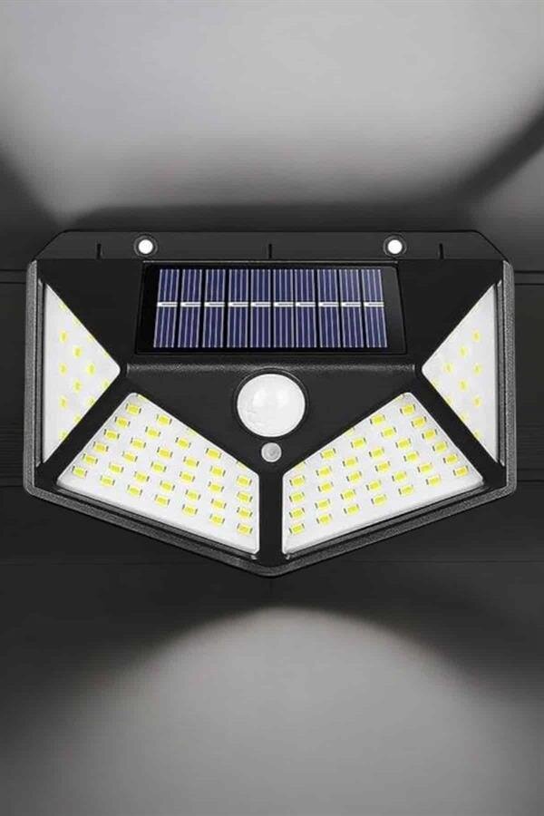 Güneş Enerjili Bahçe Aydınlatma Lambası Solar 100 Led Lamba