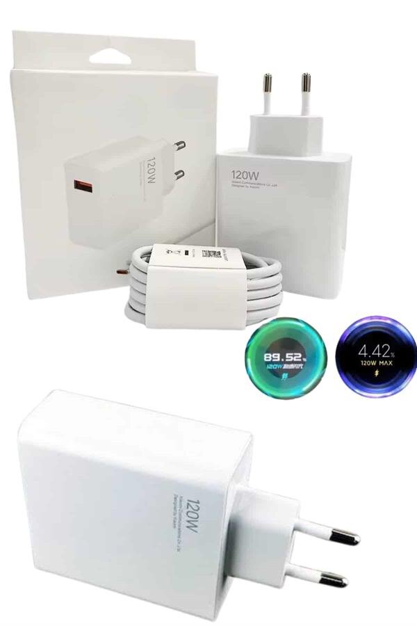 120 Watt Turbo Hızlı Şarj Aleti Seti Hızlı Şarj Adaptörü Beyaz 120 Watt Turbo Hızlı Şarj Aleti Seti Hızlı Şarj Adaptörü Beyaz
