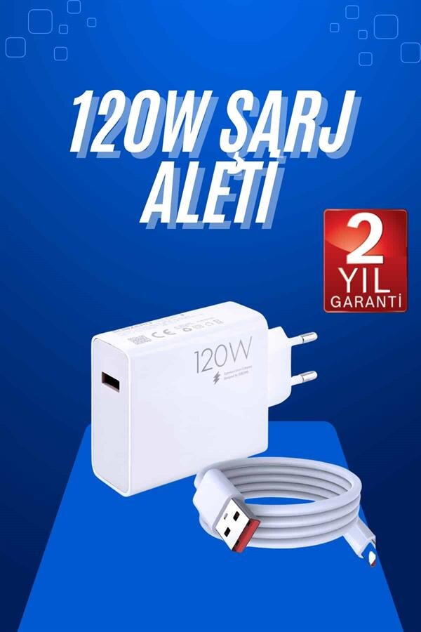 120 Watt Turbo Hızlı Şarj Aleti Seti Hızlı Şarj Adaptörü Beyaz 120 Watt Turbo Hızlı Şarj Aleti Seti Hızlı Şarj Adaptörü Beyaz