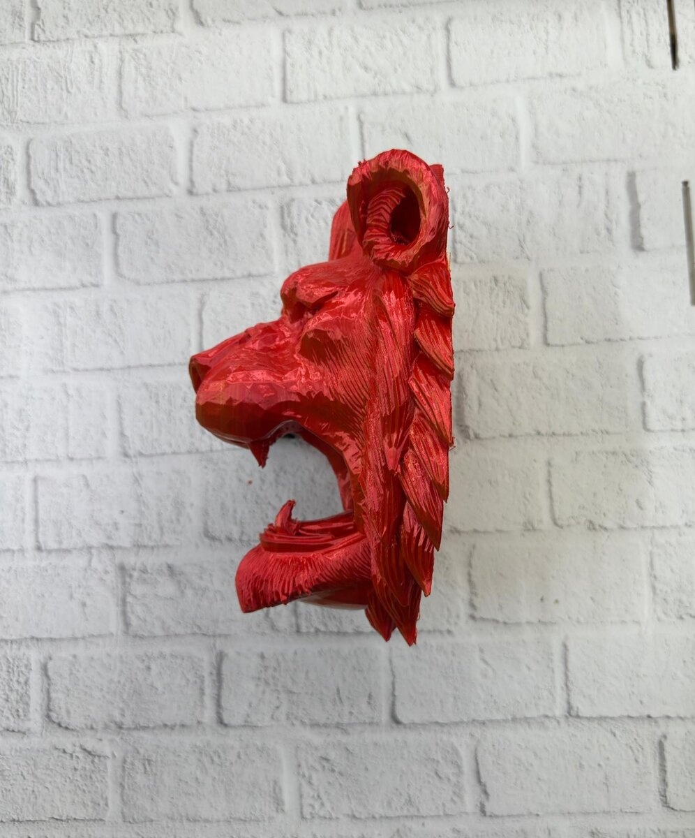 Dekoratif Asılabilir Aslan Başı 3D Duvar Heykeli Gold Red 20x21 cm Dekoratif Asılabilir Aslan Başı 3D Duvar Heykeli Gold Red 20x21 cm