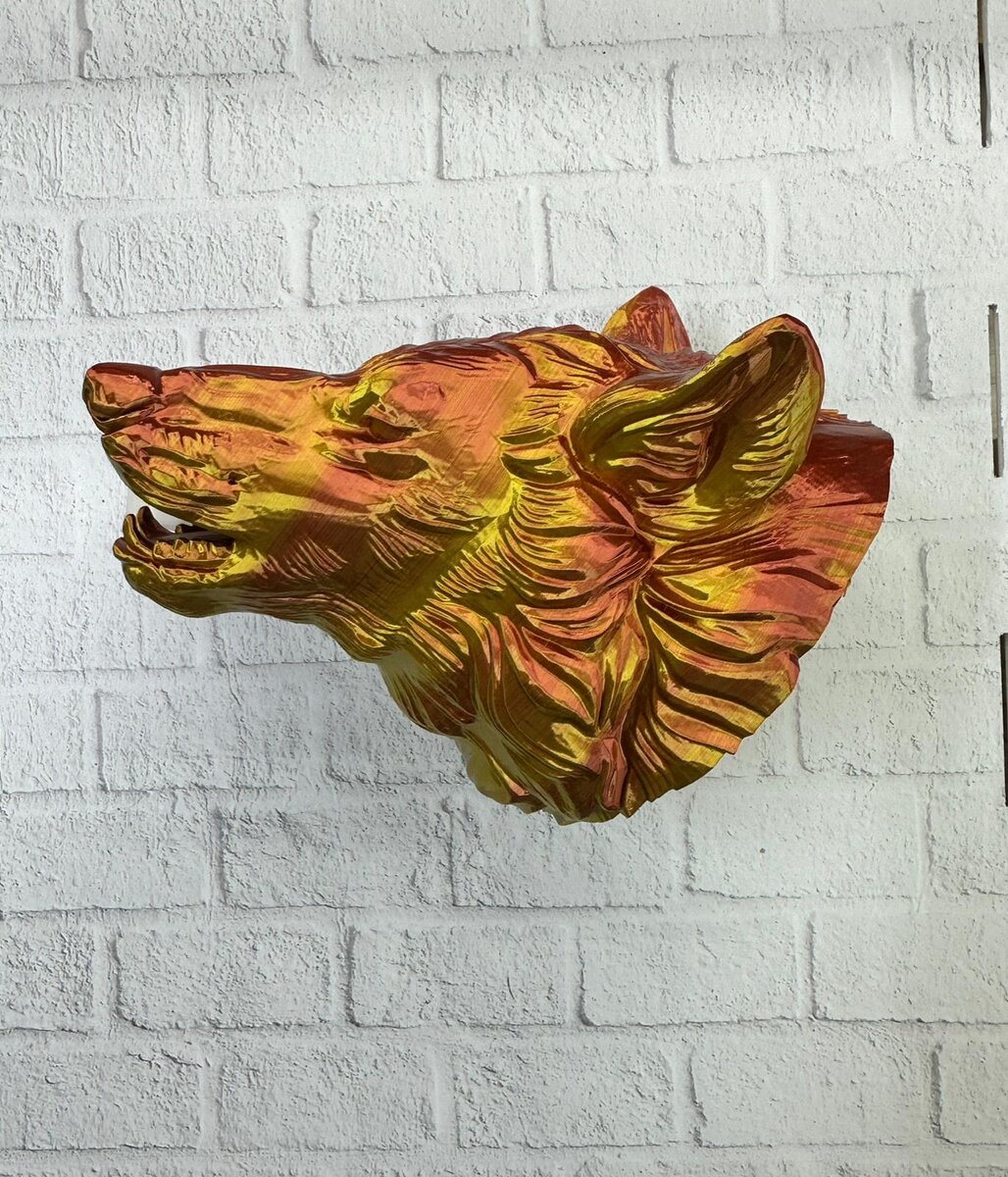 Gold Renk 3D Kurt Başı Duvar Dekoru Gold Renk 3D Kurt Başı Duvar Dekoru