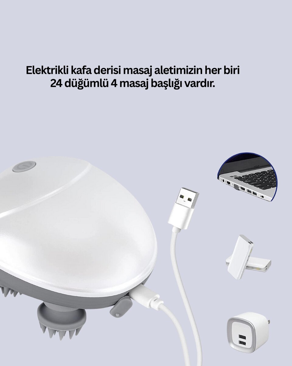 Kablosuz Kafa ve Vücut Masaj Aleti Taşınabilir Tasarım Kablosuz Kafa ve Vücut Masaj Aleti Taşınabilir Tasarım