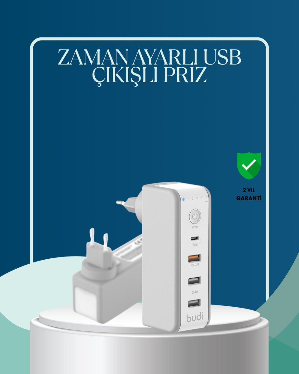 30W Type C Şarj Cihazı Zamanlayıcılı Çok Portlu Tasarım 30W Type C Şarj Cihazı Zamanlayıcılı Çok Portlu Tasarım