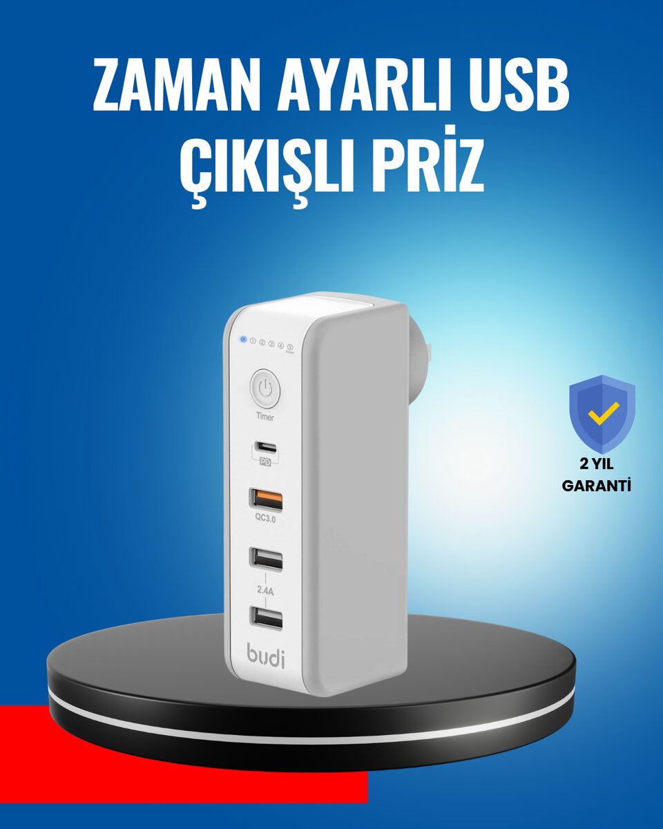 Ev ve Ofis İçin Zaman Kontrollü Çoklu Şarj Cihazı Ev ve Ofis İçin Zaman Kontrollü Çoklu Şarj Cihazı