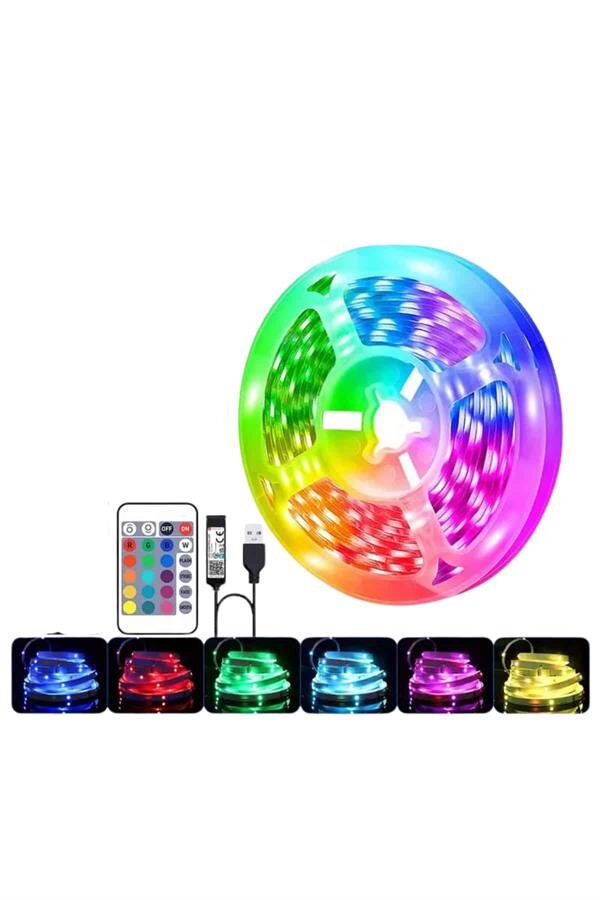 RGB Şerit Led 10 Metre Led Işık Kumanda ile Kontrol RGB RGB Şerit Led 10 Metre Led Işık Kumanda ile Kontrol RGB