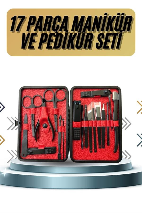 17 Parça Manikür Pedikür Seti El Ayak Bakım Seti Tırnak Makası Törpü 17 Parça Manikür Pedikür Seti El Ayak Bakım Seti Tırnak Makası Törpü