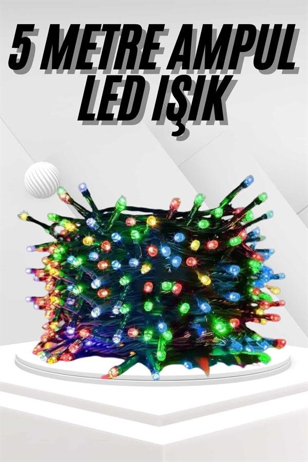Ledli Fişli Led Dekor Lambası 5M RGB Yılbaşı Ağacı Işığı Ledli Fişli Led Dekor Lambası 5M RGB Yılbaşı Ağacı Işığı