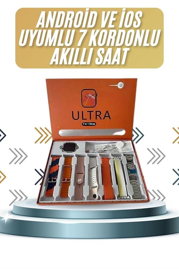 7 Kordonlu Akıllı Saat Plastik Kordon Hasır Kordon Çelik Kordon 7 Kordonlu Akıllı Saat Plastik Kordon Hasır Kordon Çelik Kordon