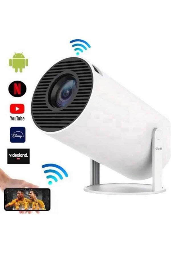 Sinema Projektörü Android HDMI USB WİFİ Ses Çıkışlı Ayaklı Projeksiyon Taşınabilir Sinema Projektörü Android HDMI USB WİFİ Ses Çıkışlı Ayaklı Projeksiyon Taşınabilir