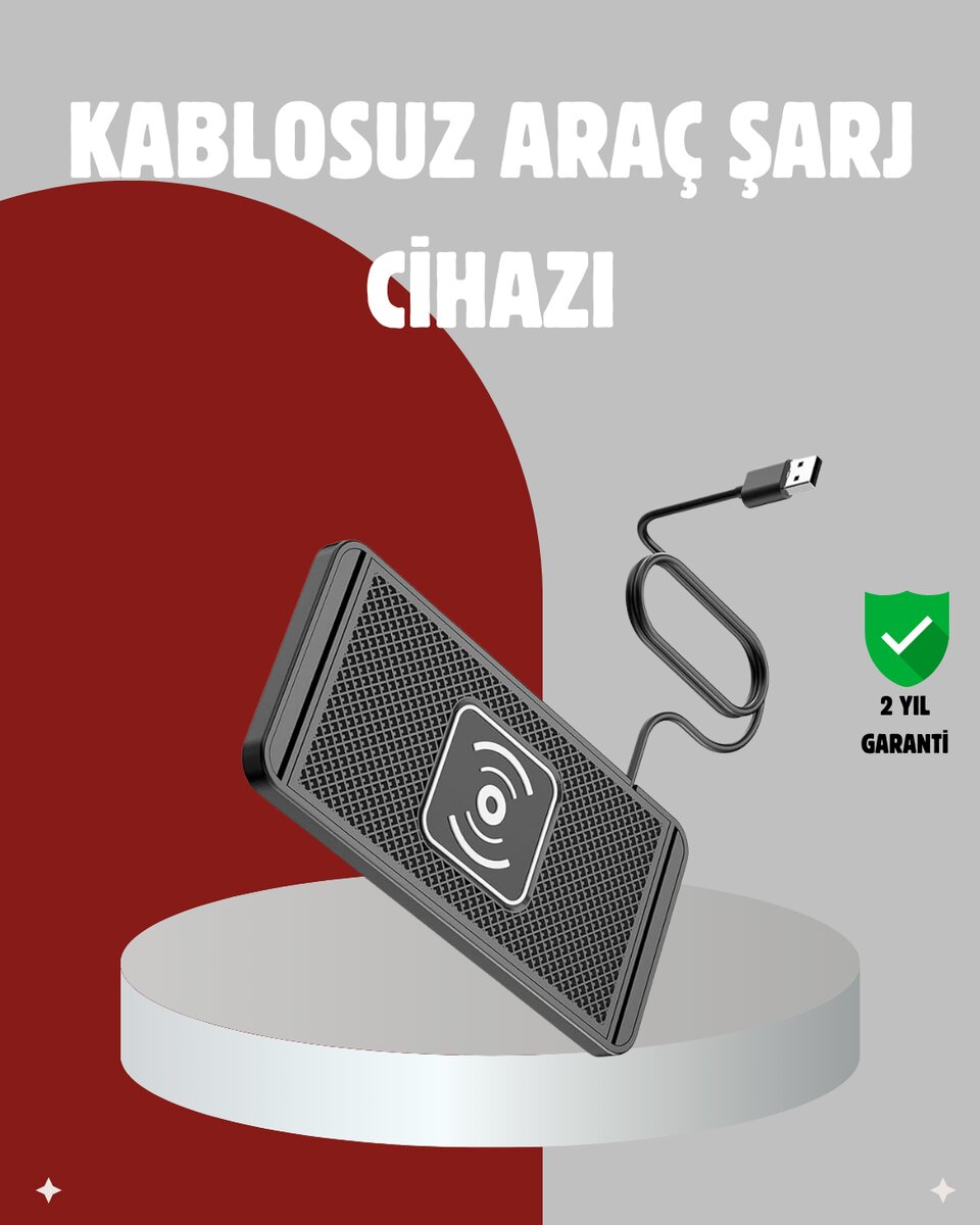 Hızlı Kablosuz Araç Şarj Cihazı – Manyetik Pad, Aşırı Isınma Korumalı Hızlı Kablosuz Araç Şarj Cihazı – Manyetik Pad, Aşırı Isınma Korumalı