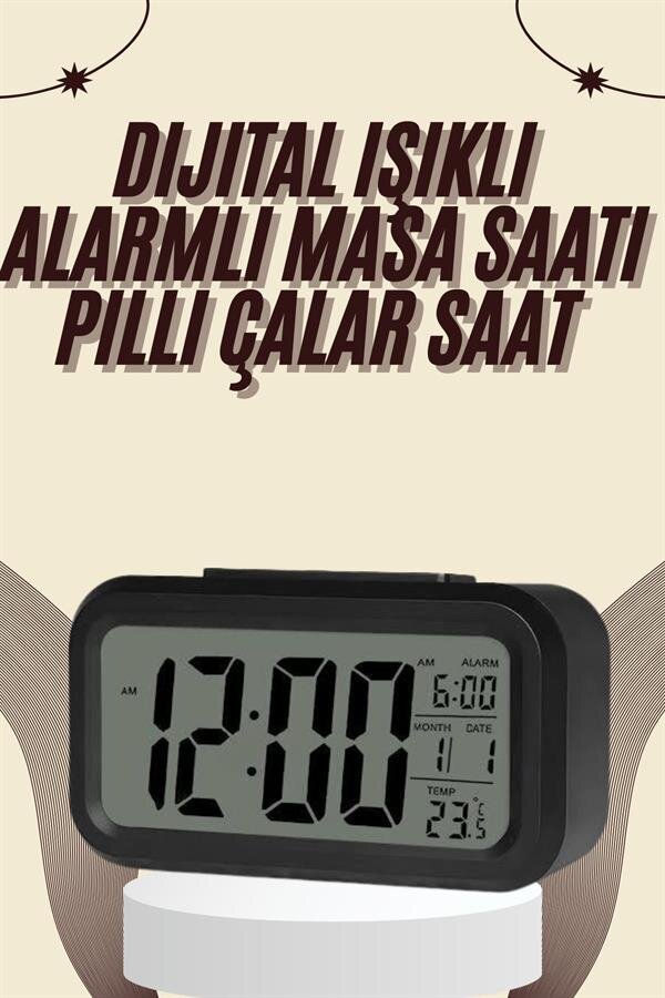 Dijital Masa Saati Termometreli Takvim Çalar Saat Led Ekran Pilli Dijital Masa Saati Termometreli Takvim Çalar Saat Led Ekran Pilli