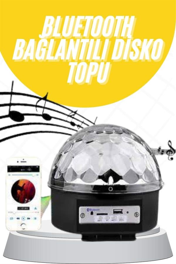Disko Topu Renkli Işıklı Lazer Parti Bluetooth Bağlantılı Led Küre Disko Topu Renkli Işıklı Lazer Parti Bluetooth Bağlantılı Led Küre
