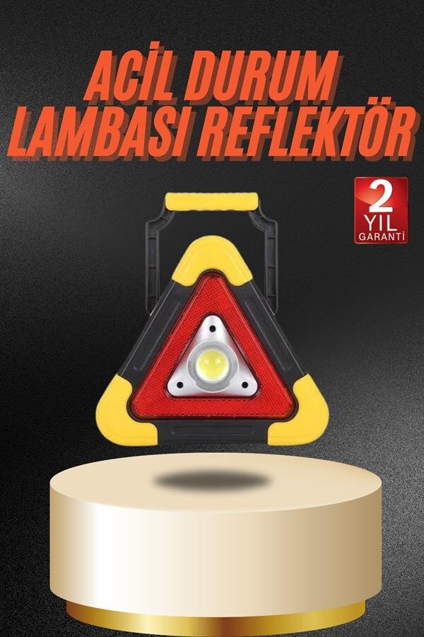 Işıklı İkaz Lambası Reflektör Şarjlı Işıklı Üçgen LED Acil Durum Feneri Işıklı İkaz Lambası Reflektör Şarjlı Işıklı Üçgen LED Acil Durum Feneri