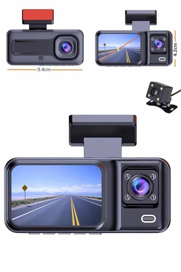 Ekranlı Sürüş Kaydedici DVR Ön ve Arka Kameralı Full HD Çözünürlüklü Ekranlı Sürüş Kaydedici DVR Ön ve Arka Kameralı Full HD Çözünürlüklü