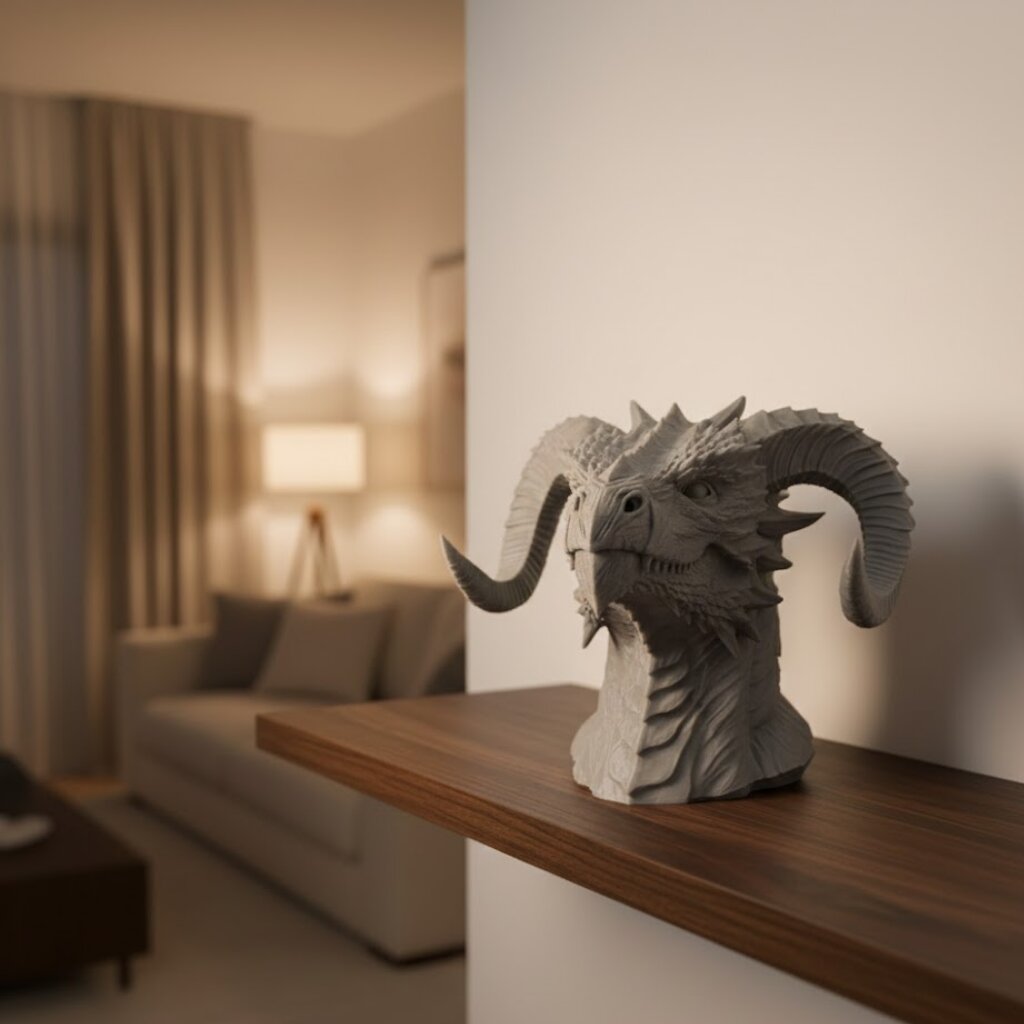 3D Ejderha Başı Heykeli Koleksiyonluk Dekoratif Figür 22x17 cm 3D Ejderha Başı Heykeli Koleksiyonluk Dekoratif Figür 22x17 cm