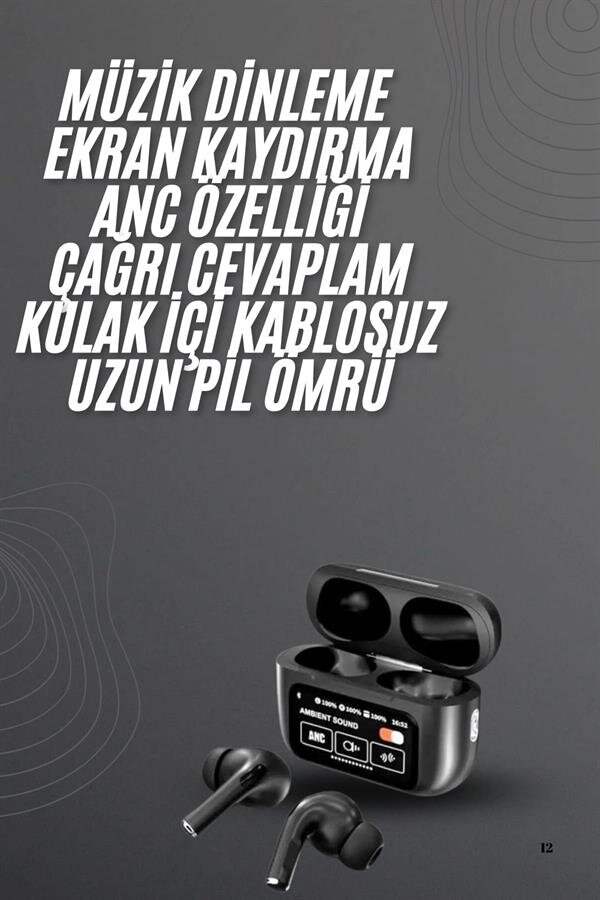 Kulak İçi Bluetooth Kulaklık Ekranlı Müzik Dinleme Çağrı Cevaplama Siyah Kulak İçi Bluetooth Kulaklık Ekranlı Müzik Dinleme Çağrı Cevaplama Siyah