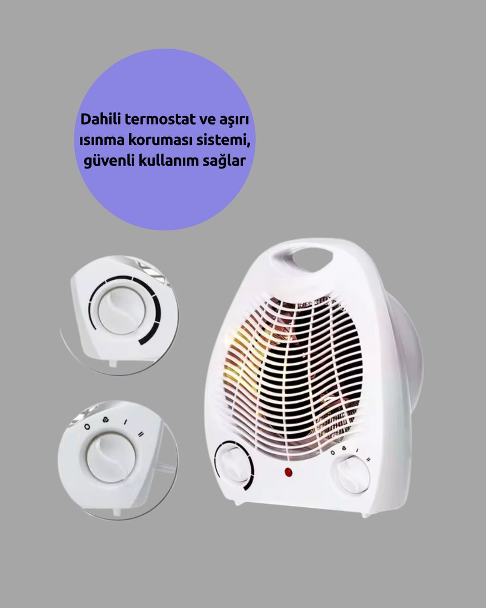 Fanlı Elektrikli Isıtıcı – 3 Kademeli Isı Ayarı ve Güvenli Kullanım Fanlı Elektrikli Isıtıcı – 3 Kademeli Isı Ayarı ve Güvenli Kullanım