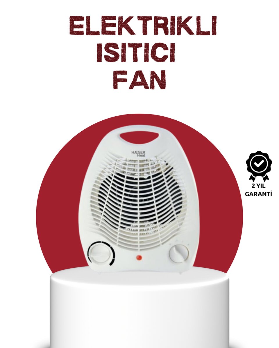 2000W Taşınabilir Elektrikli Fanlı Isıtıcı – Hızlı Isınma, Kompakt Boy