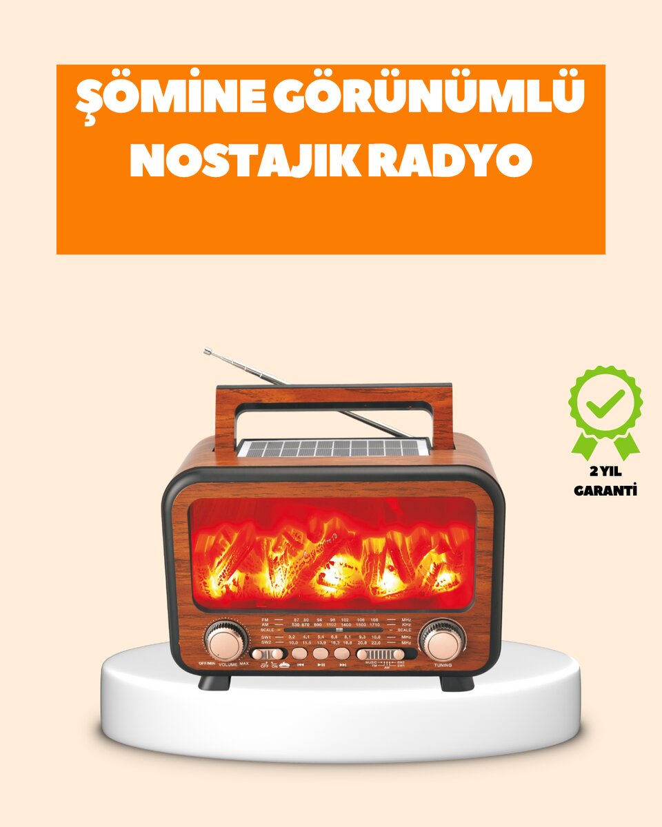 Şömine Alev Işıklı Solar Bluetooth Hoparlör – 7W Güçlü Ses, FM Radyo Şömine Alev Işıklı Solar Bluetooth Hoparlör – 7W Güçlü Ses, FM Radyo