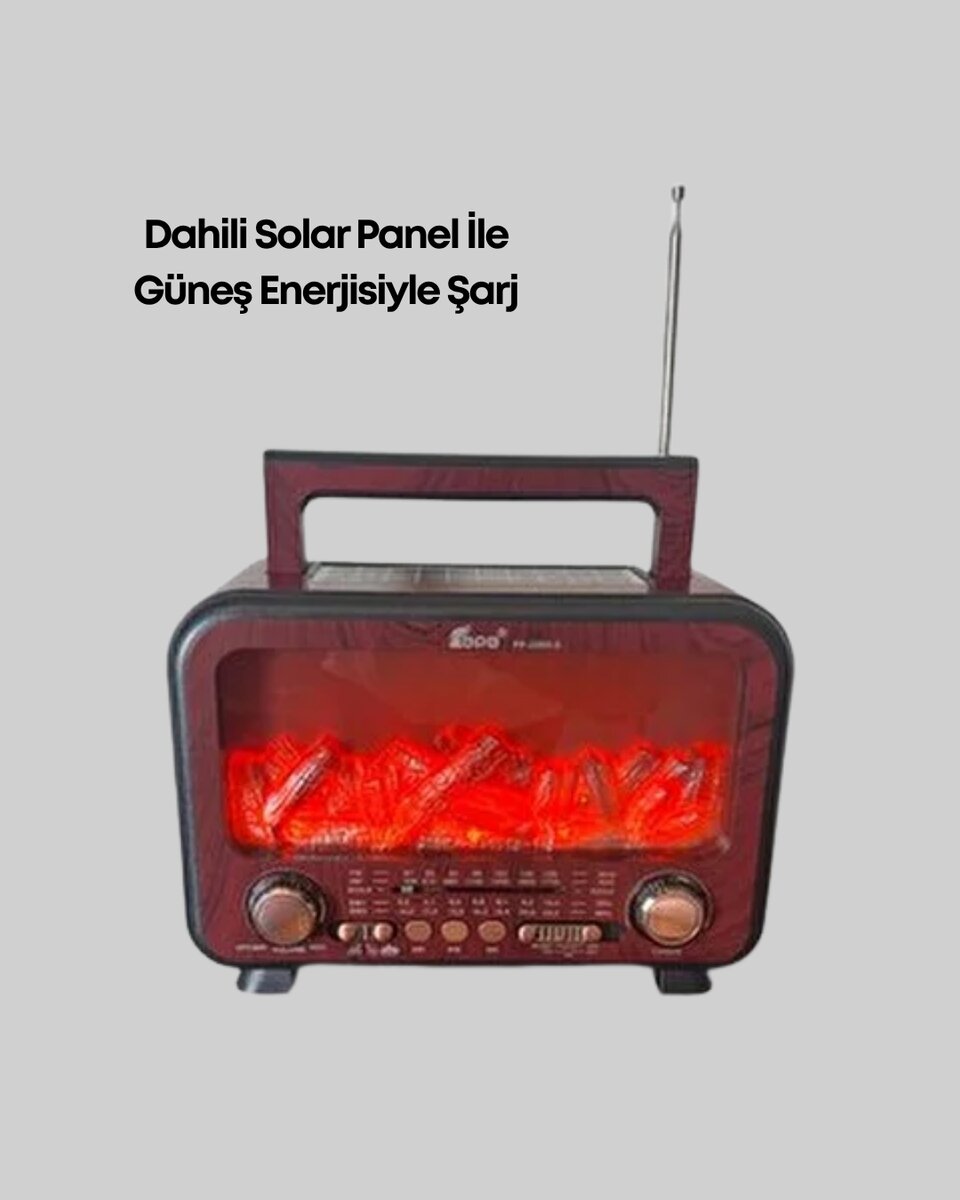 Şömine Alev Işıklı Solar Bluetooth Hoparlör – 7W Güçlü Ses, FM Radyo Şömine Alev Işıklı Solar Bluetooth Hoparlör – 7W Güçlü Ses, FM Radyo