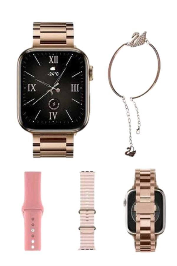Yeni Nesil Kadın Akıllı Saat Rose Gold Android ve İos Uyumlu Yeni Nesil Kadın Akıllı Saat Rose Gold Android ve İos Uyumlu