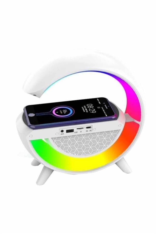 Bluetooth Hoparlör G Şekli Atmosfer Akıllı Rgb Lamba Wireless Kablosuz Şarj Bluetooth Hoparlör G Şekli Atmosfer Akıllı Rgb Lamba Wireless Kablosuz Şarj