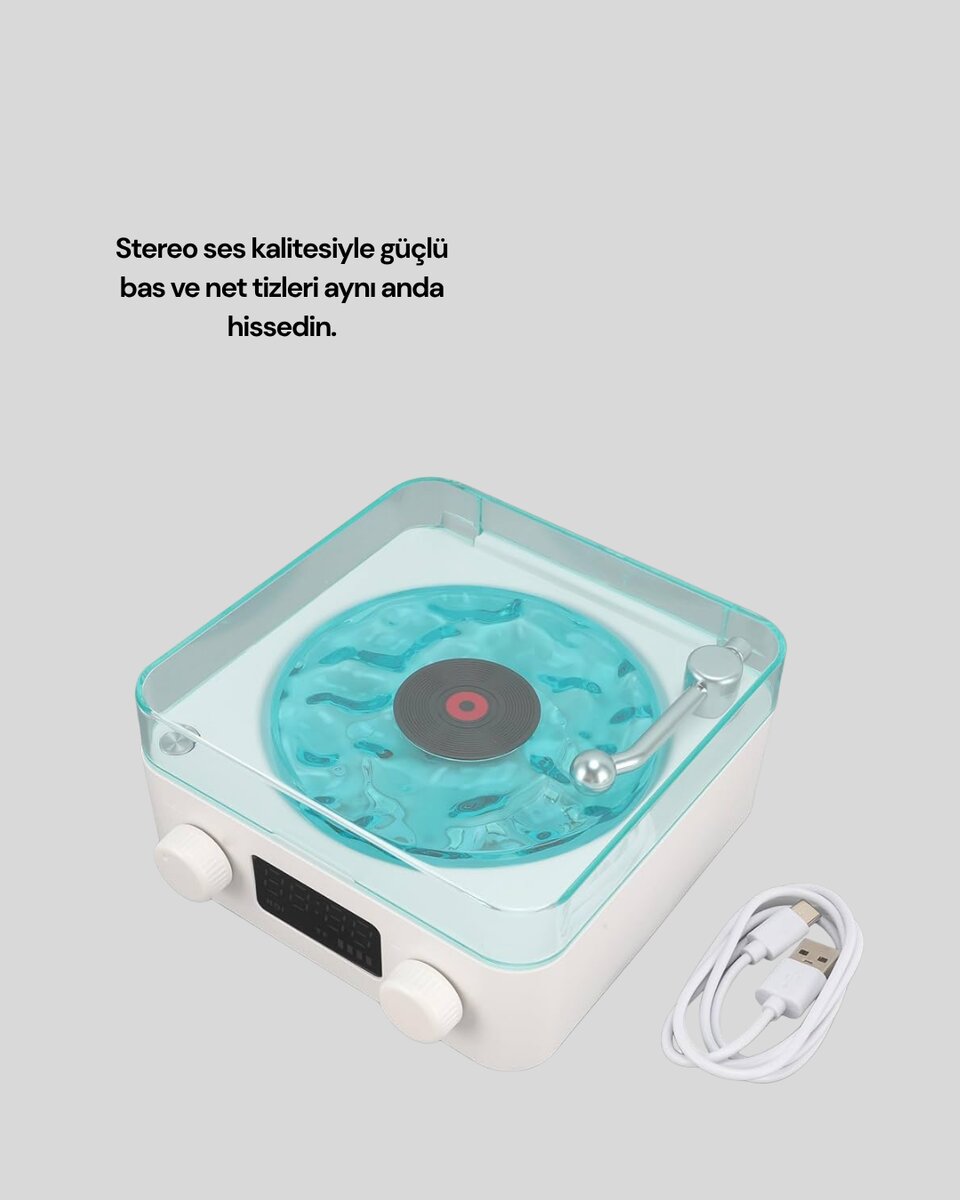 Stereo Sesli Gece Lambalı Bluetooth Hoparlör – Şık Vintage Tasarım Stereo Sesli Gece Lambalı Bluetooth Hoparlör – Şık Vintage Tasarım