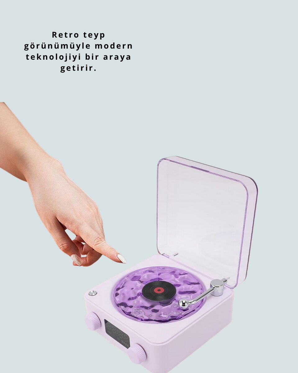 360° Sesli Kablosuz Hoparlör – Retro Tasarım ve Projektör Işığı 360° Sesli Kablosuz Hoparlör – Retro Tasarım ve Projektör Işığı