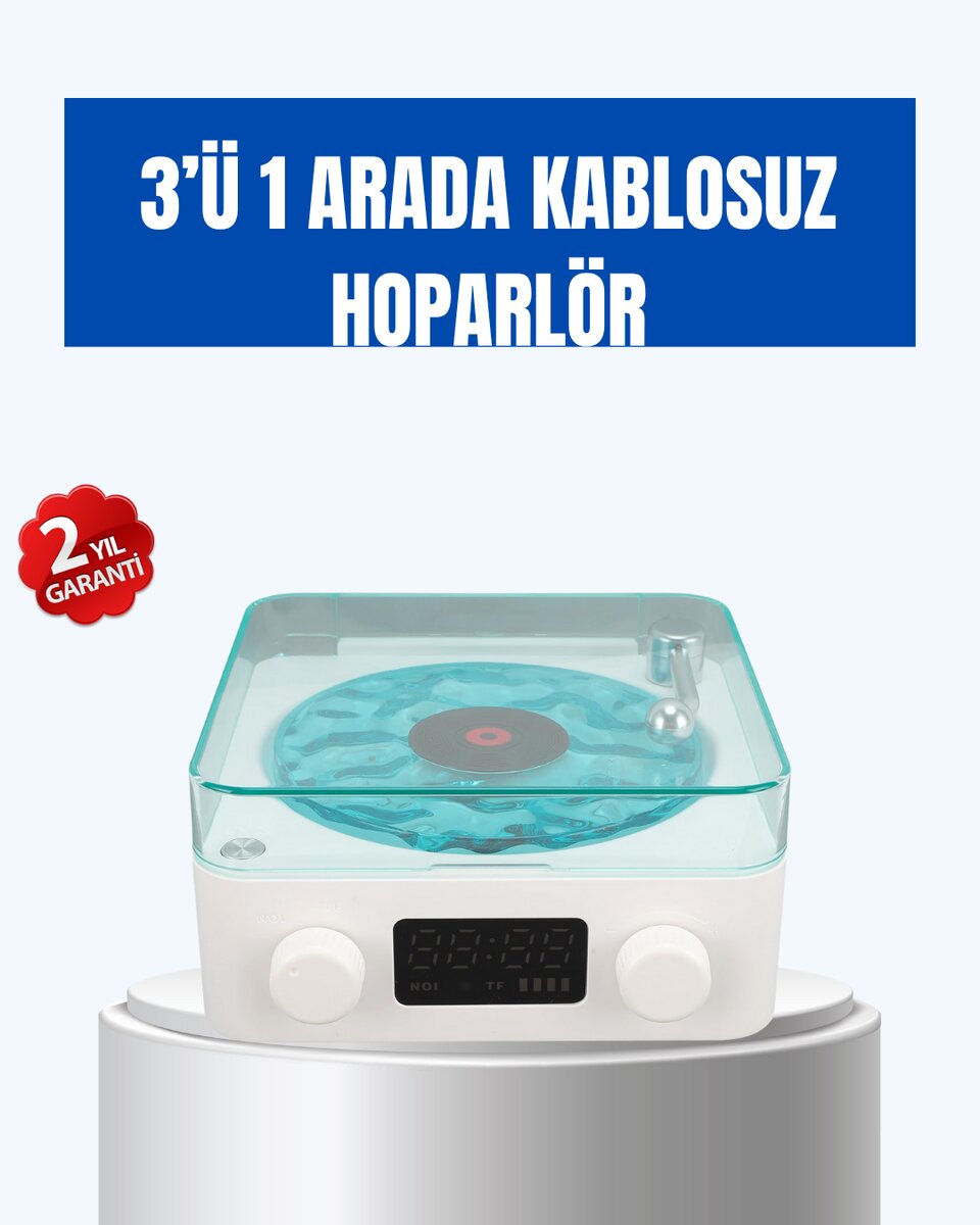 Retro Tasarımlı Gece Lambalı Bluetooth Hoparlör – Saat ve Pil Göstergeli Retro Tasarımlı Gece Lambalı Bluetooth Hoparlör – Saat ve Pil Göstergeli