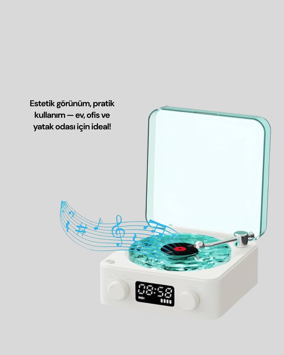 Dekoratif Gece Işıklı Bluetooth Hoparlör – Zaman ve Pil Ekranlı Dekoratif Gece Işıklı Bluetooth Hoparlör – Zaman ve Pil Ekranlı