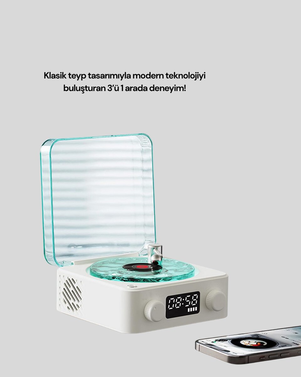 Dekoratif Gece Işıklı Bluetooth Hoparlör – Zaman ve Pil Ekranlı Dekoratif Gece Işıklı Bluetooth Hoparlör – Zaman ve Pil Ekranlı