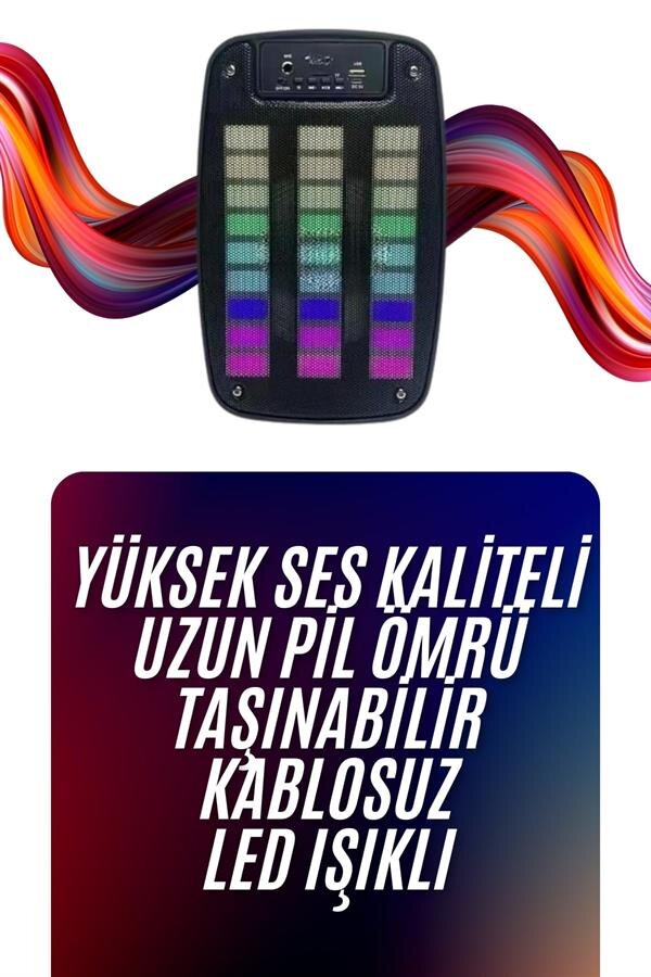 Bluetooth Hoparlör Taşınabilir Şarjlı Işıklı Büyük Boy Yüksek Ses Kaliteli Bluetooth Hoparlör Taşınabilir Şarjlı Işıklı Büyük Boy Yüksek Ses Kaliteli