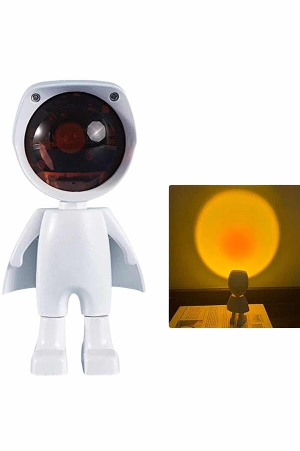 Projeksiyon Güneş Lambası Astronot Gün Batımı Projektör LED Işıklı Projeksiyon Güneş Lambası Astronot Gün Batımı Projektör LED Işıklı