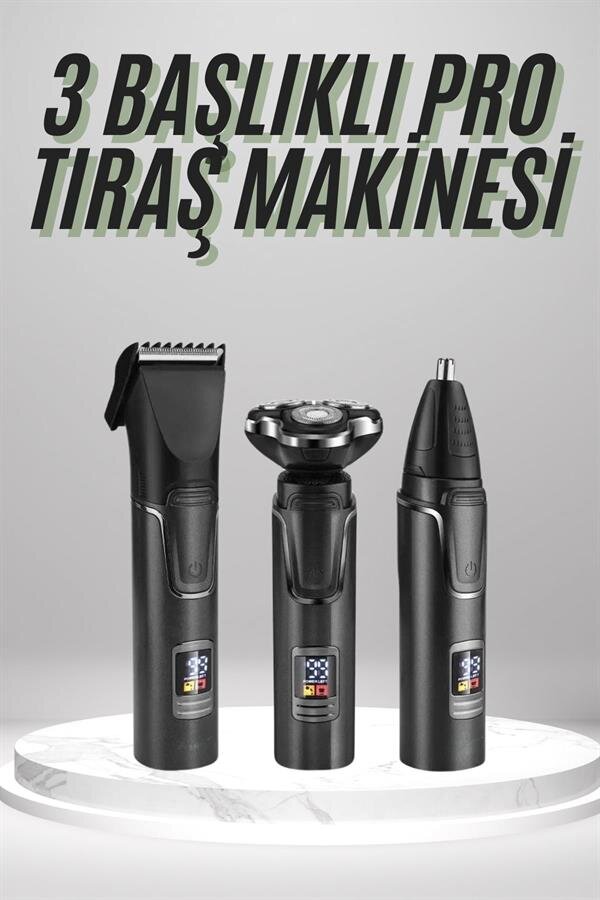 Dijital Göstergeli 3 Başlıklı Tıraş Makinesi Islak Kuru Lazer Öncesi Günlük Dijital Göstergeli 3 Başlıklı Tıraş Makinesi Islak Kuru Lazer Öncesi Günlük