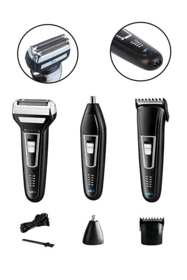 Tıraş Makinesi 3 Başlıklı T Başlıklı Hassas Ciltlere Özel Saç Sakal Vücut Kulak ve Burun Tıraş Makinesi 3 Başlıklı T Başlıklı Hassas Ciltlere Özel Saç Sakal Vücut Kulak ve Burun