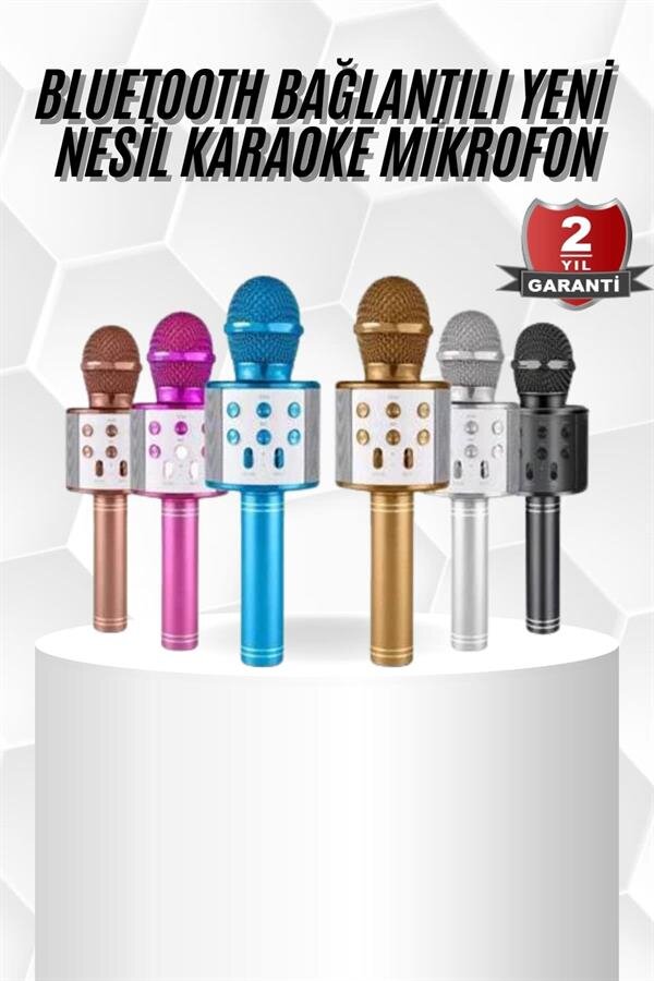 Karaoke Mikrofon Bluetooth Bağlantılı Aux Girişli Uzun Pil Ömrü Yüksek Ses Kaliteli Karaoke Mikrofon Bluetooth Bağlantılı Aux Girişli Uzun Pil Ömrü Yüksek Ses Kaliteli