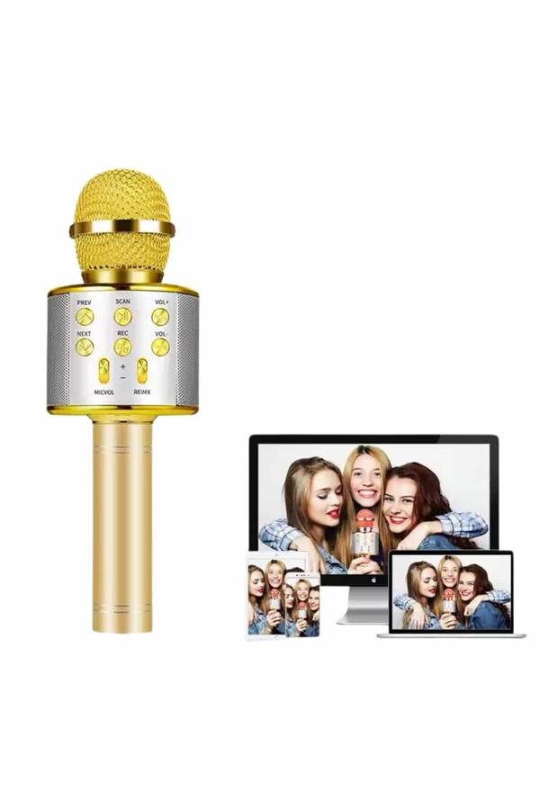 Karaoke Mikrofon Bluetooth Bağlantılı Aux Girişli Uzun Pil Ömrü Yüksek Ses Kaliteli Karaoke Mikrofon Bluetooth Bağlantılı Aux Girişli Uzun Pil Ömrü Yüksek Ses Kaliteli