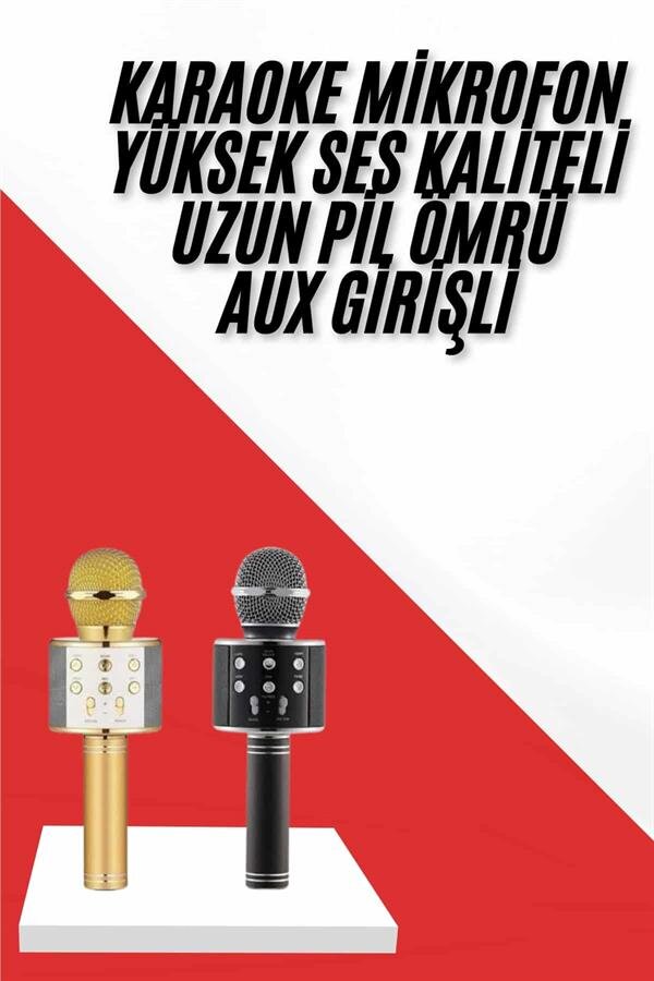 Karaoke Mikrofon Dahili Hoparlörlü Sd-usb-aux Girişli Bluetooth Hoparlör Karaoke Mikrofon Dahili Hoparlörlü Sd-usb-aux Girişli Bluetooth Hoparlör